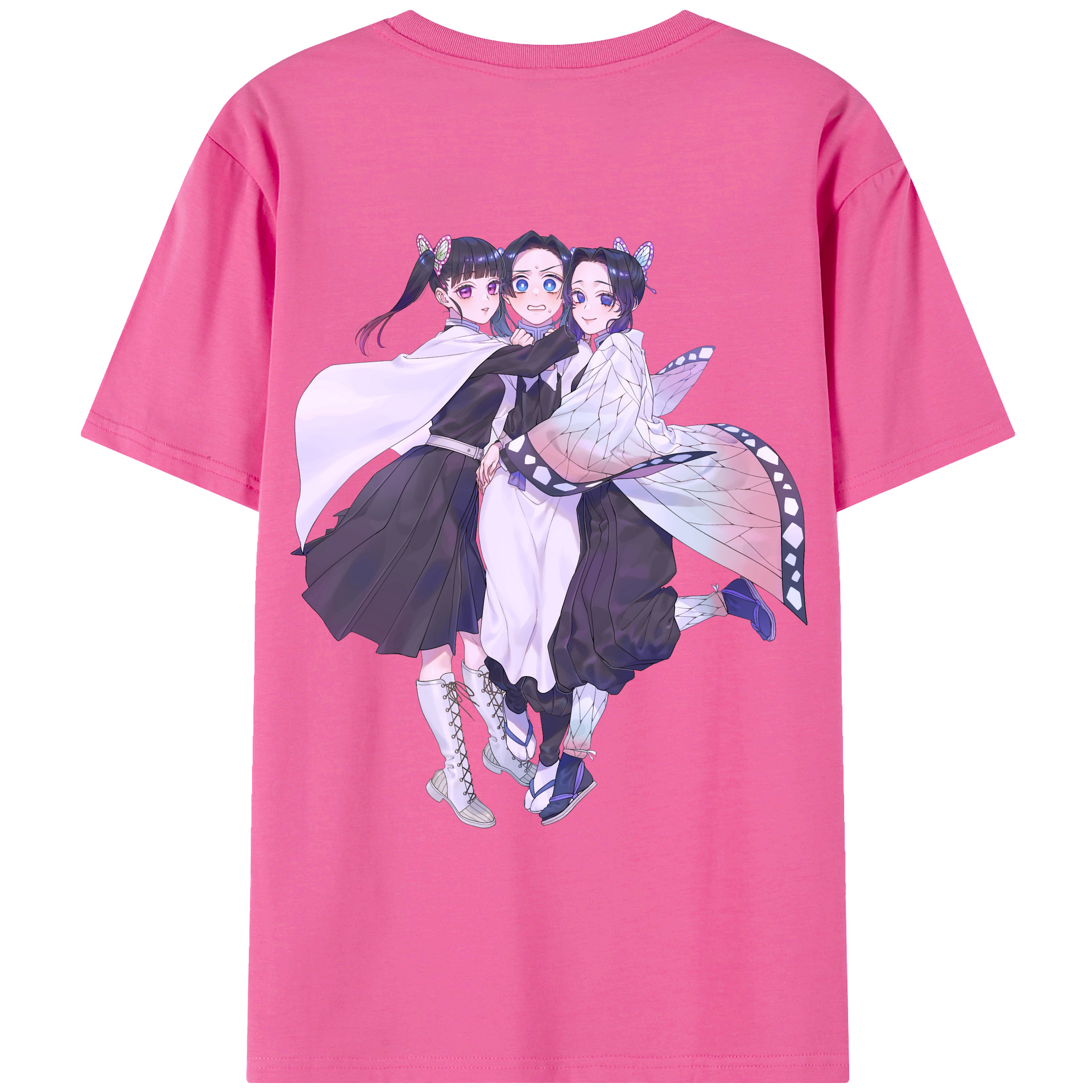 （画像用） 鬼滅の刃（きめつのやいば）蟲柱-胡蝶 しのぶ／こちょう しのぶ Kochou Shinobu レディース半袖Tシャツ(バックプリント)